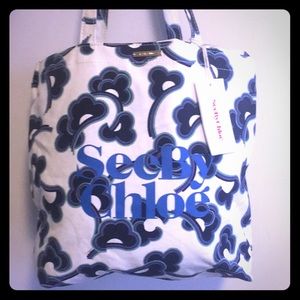 See By Chloé Floral Canvas Drawstring Tote Bag